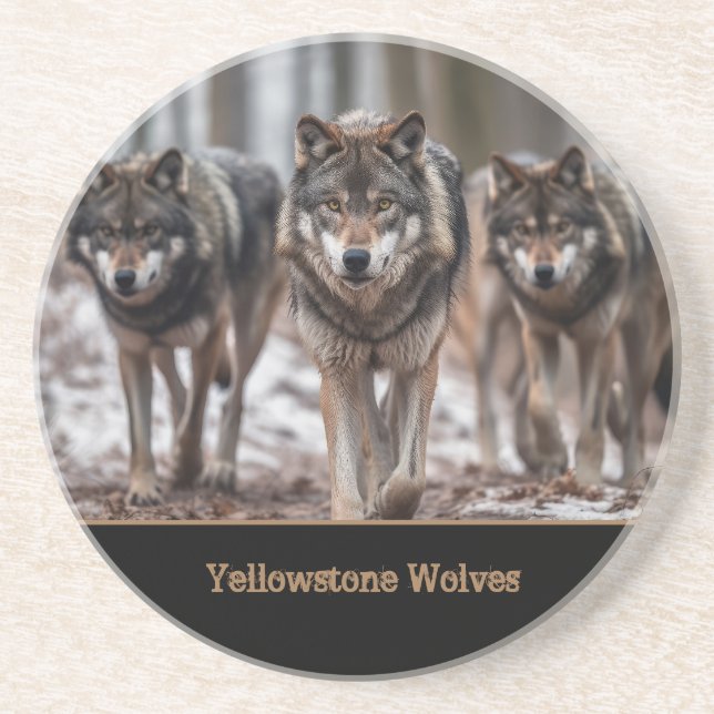 Yellowstone Vargars Sandstone Underlägg (Framsidan)