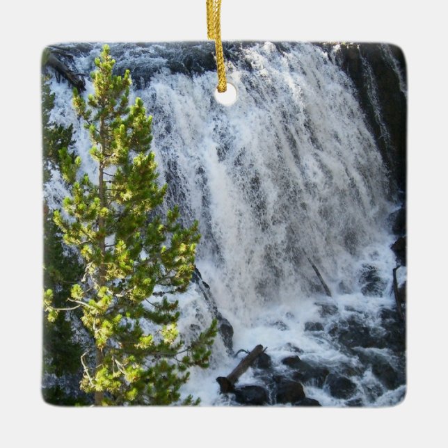 Yellowstone vattenfall julgransprydnad keramik (Framsida)