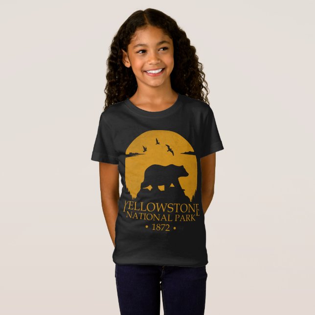 Yellowstone Vintage Retro Bear USA nationalpark T Shirt (Hel framsida)