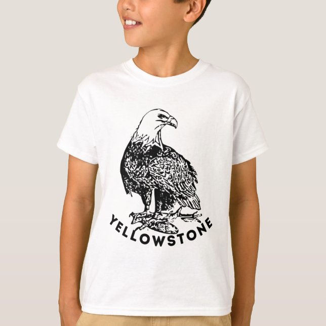 Yellowstone Vitörn parkfågel logotyp T Shirt (Framsida)