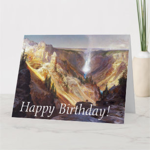 Yellowstone Waterfall Canyon Big Birthday Card Kort