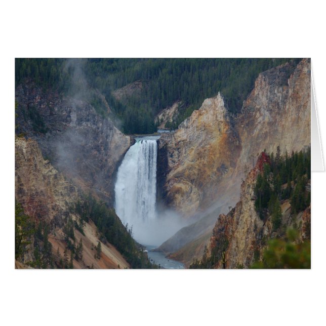 Yellowstone Waterfall Hälsningskort (Framsidan Horizontal)