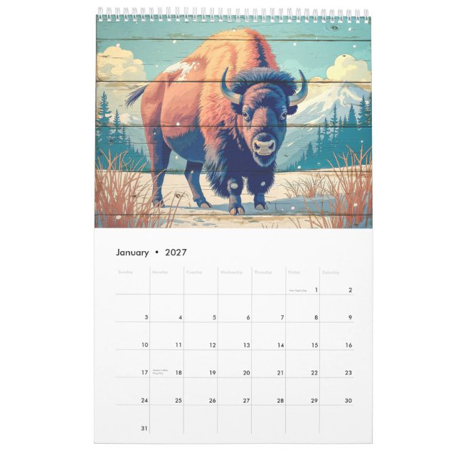 Yellowstone Wildlife Calendar Kalender (Jan 2027)