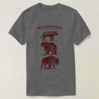Yellowstone Wildlife Vintage Skiss T Shirt
