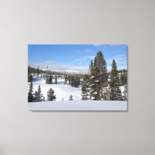 Yellowstone Winter liggande foto Canvastryck