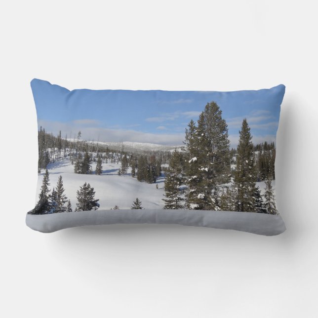 Yellowstone Winter liggande foto Lumbarkudde (Framsida)
