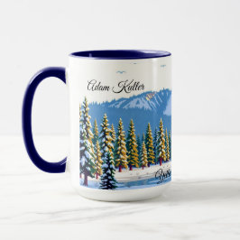 Yellowstone Winter Snow Covered Pines Custom Mugg