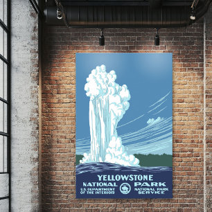 Yellowstone WPA Travel med stor Vintage Poster