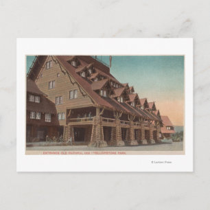 Yellowstone, WY - Entré till Old Faithful Inn Vykort
