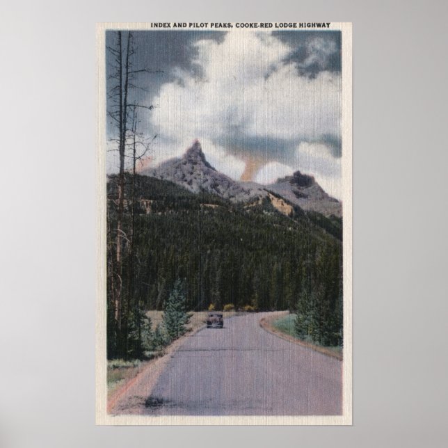 Yellowstone, WY - Index & Pilot Peaks, Cooke Poster (Framsidan)