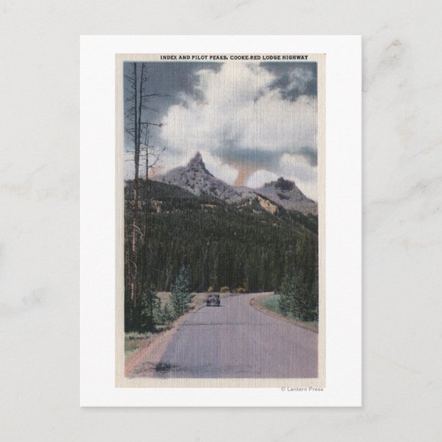 Yellowstone, WY - Index & Pilot Peaks, Cooke Vykort (Framsida)