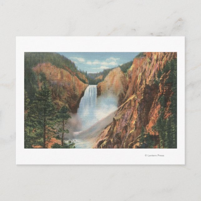 Yellowstone, WY - Underbara fallskärmar och Grand Vykort (Framsida)