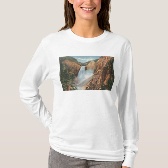 Yellowstone WY - underbara nedgångar och tusen T Shirt (Framsida)