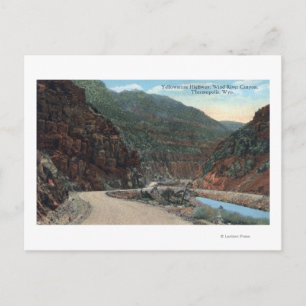 Yellowstone, WY - Yellowstone Highway och Vind 2 Vykort