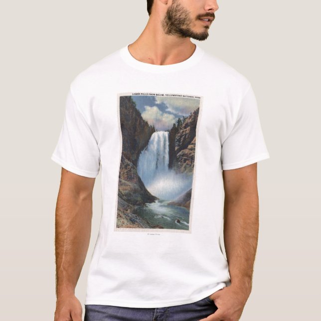 Yellowstone WYLower nedgångar beskådar underifrån T Shirt (Framsida)