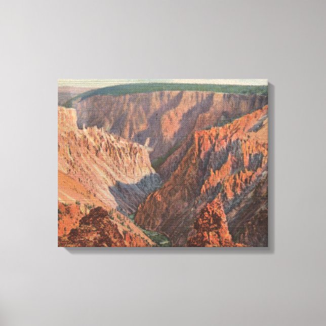 Yellowstone, WYV of Yellowstone Canyon Canvastryck (Framsida)
