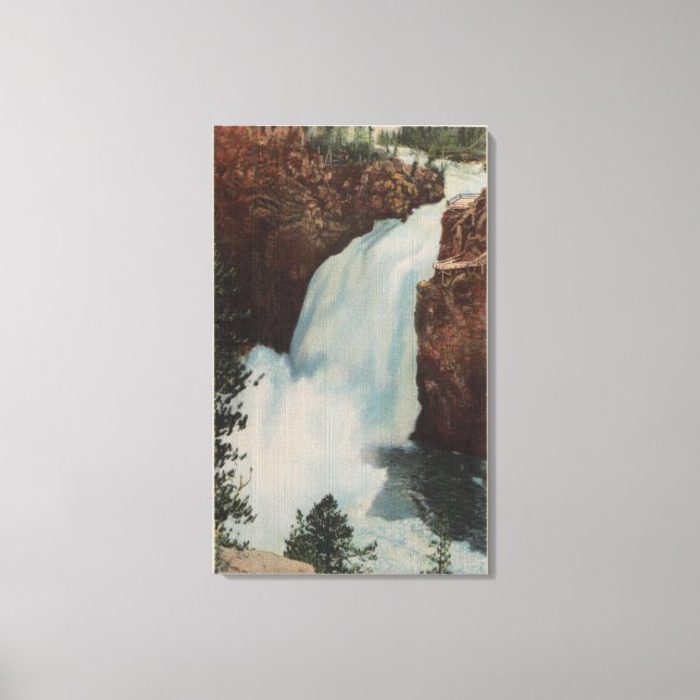 Yellowstone, WYV of Yellowstone River Falls Canvastryck (Framsida)