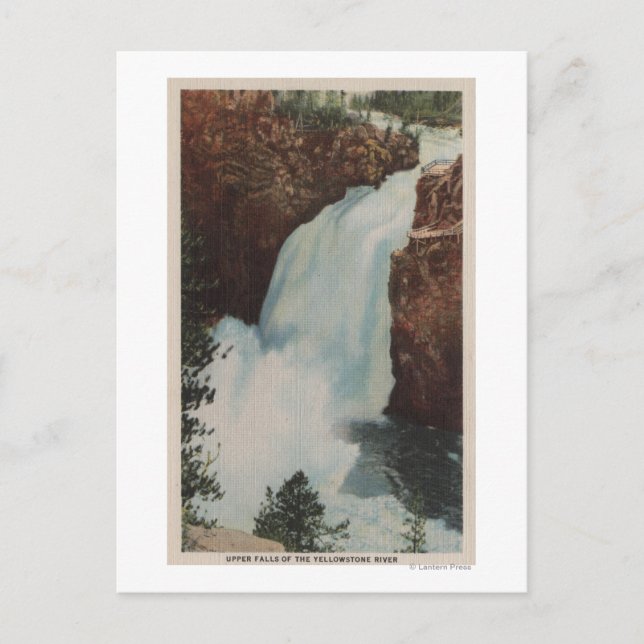 Yellowstone, WYV of Yellowstone River Falls Vykort (Framsida)