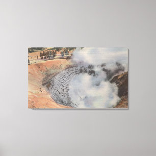 Yellowstone WYView av krater av leravulkan Canvastryck