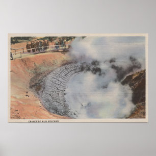 Yellowstone WYView av krater av leravulkan Poster