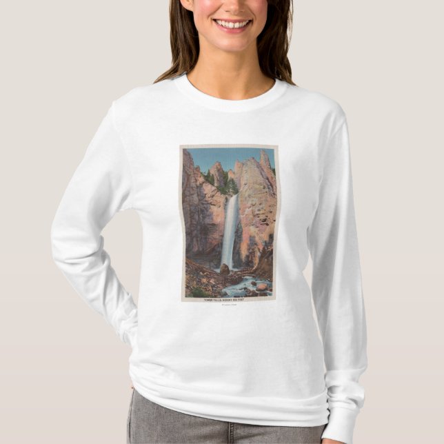Yellowstone WYView av tornnedgångar T-shirt (Framsida)