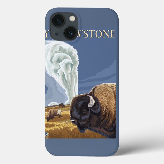 YellowstoneBison med gammalt troget (Baksida)