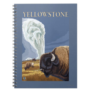 YellowstoneBison med gammalt troget Anteckningsbok