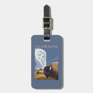 YellowstoneBison med gammalt troget Bagagebricka