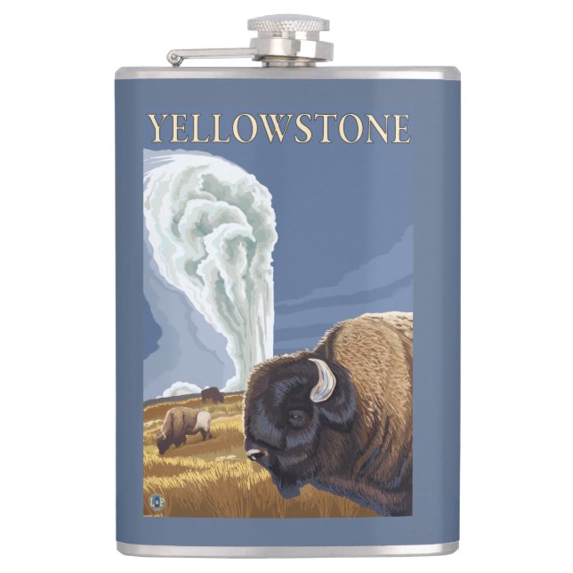 YellowstoneBison med gammalt troget Fickplunta (Framsidan)