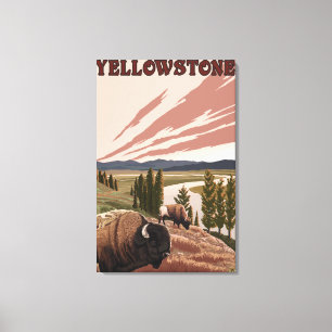 YellowstoneBison plats Canvastryck