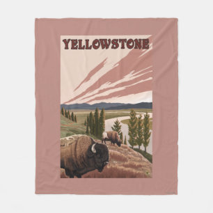 YellowstoneBison plats Fleecefilt