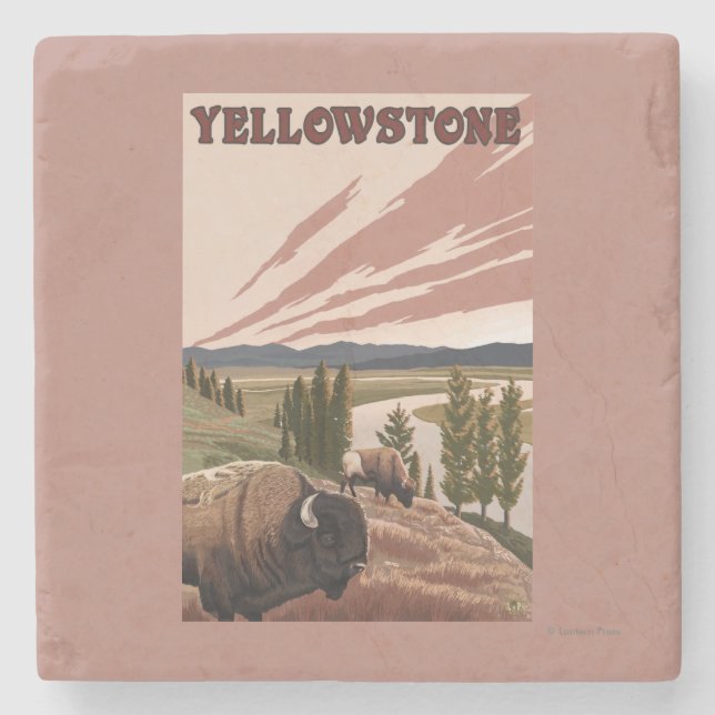 YellowstoneBison plats Stenunderlägg (Framsidan)