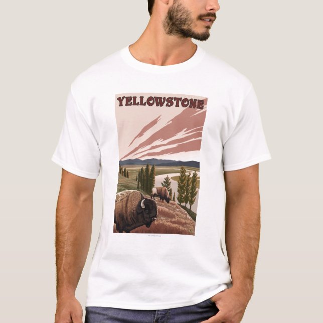 YellowstoneBison plats Tee (Framsida)