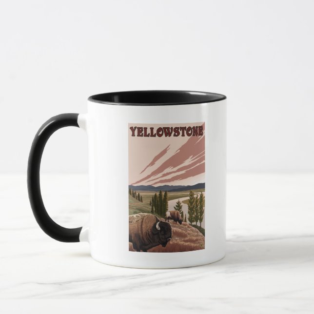 YellowstoneBison Scene Mugg (Vänster)