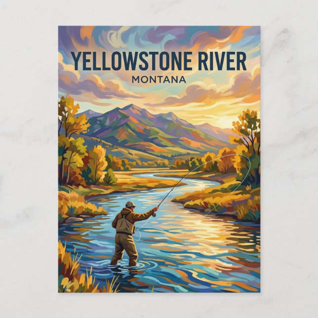 Yellowstonefloden USA Vykort (Framsida)
