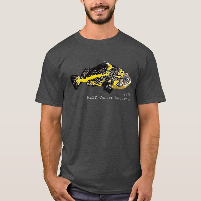 Yellowstripe Rockfish - Basic Mörk T-Shirt (Framsida)