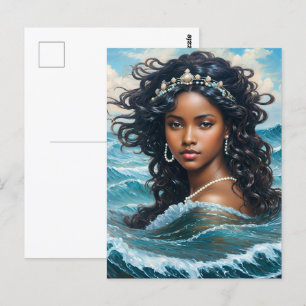 Yemaya Orisha Vatten Goddess Ocean Art Vykort