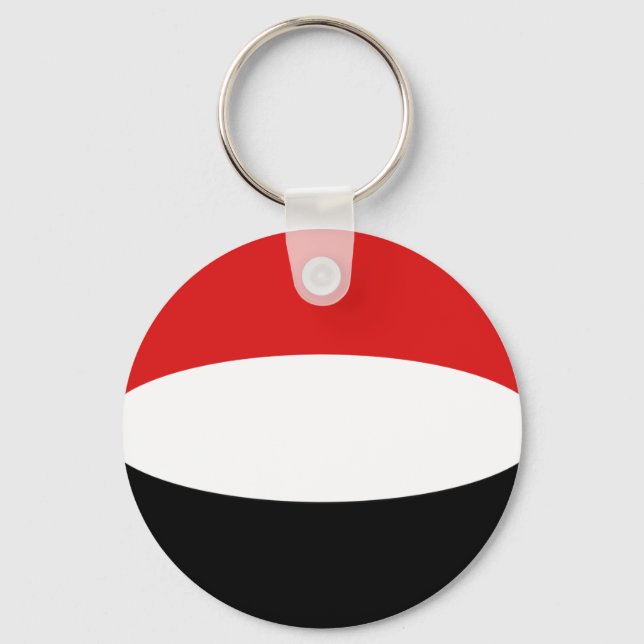 Yemen Fisheye Flagga Keychain Nyckelring (Framsida)