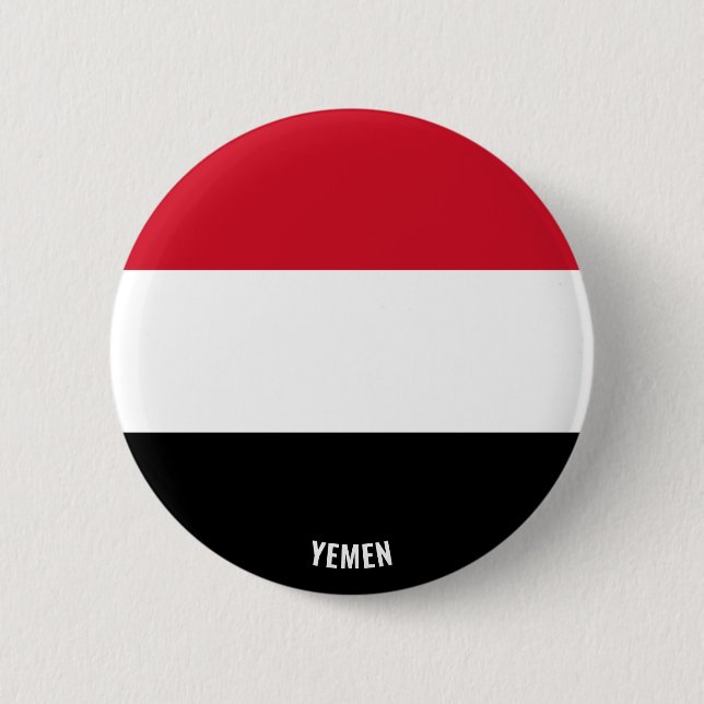 Yemen Flagga Charming Patriotic Knapp (Framsida)