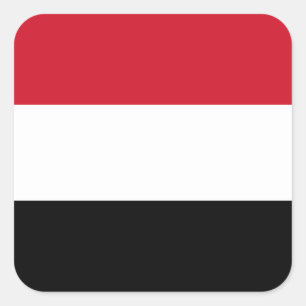 Yemen flagga fyrkantigt klistermärke