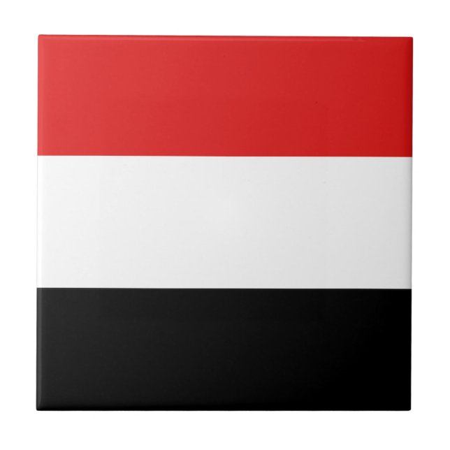 Yemen Flagga Keramisk Platta Kakelplatta (Framsidan)