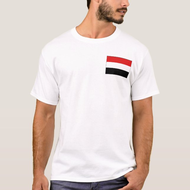 Yemen flagga och kartaT-tröja Tee (Framsida)