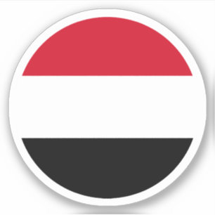 Yemen Flagga Round Sticker Klistermärken