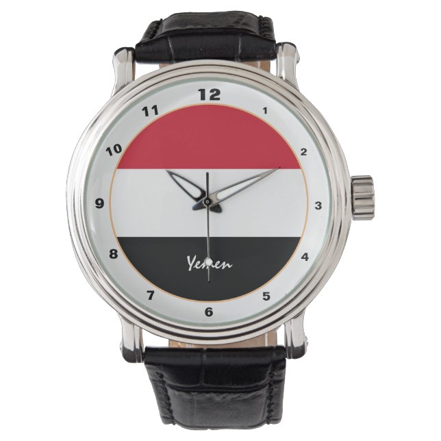 Yemen Flagga & Yemen trendig mode /design watch Armbandsur (Framsida)