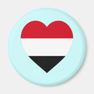 Yemen flaggahjärta magnet