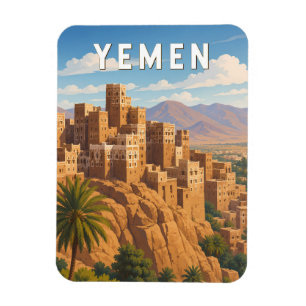 Yemen Illustration Resa Konst Vintage Magnet