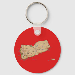 Yemen karta Keychain Nyckelring