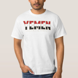 Yemen National Flag Typografi Kläder & Present T Shirt