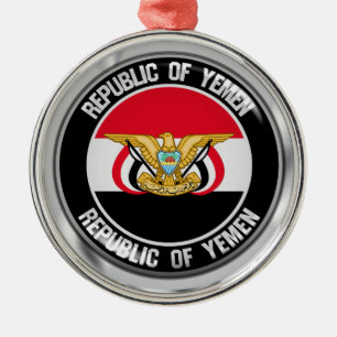 Yemen Round Emblem Julgransprydnad Metall