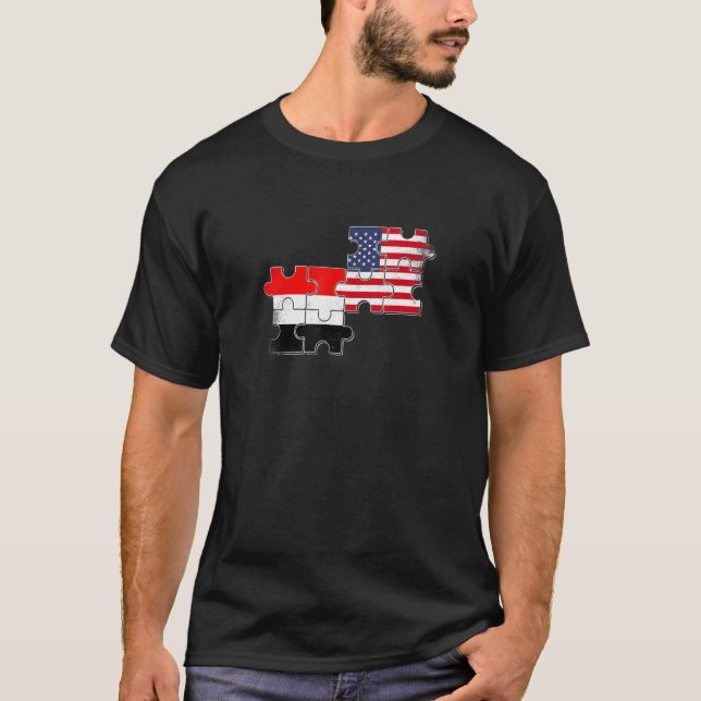 Yemen USA Yemeni American Flagga T Shirt (Framsida)